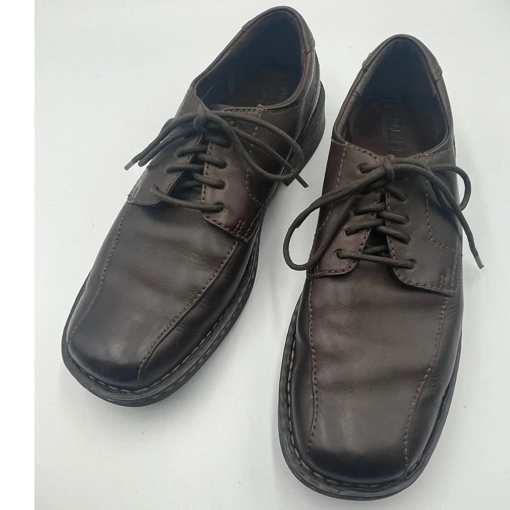 Born Nathaniel Brown Leather Derby Oxford Lace Up Shoes Mens 8.5 Comfort